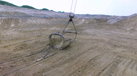 Flying in the career of an excavator Видео 68558970