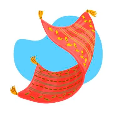 Flying carpet Red carpet with a pattern. Vector illustration Illustrazione stock