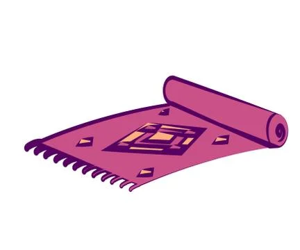 Flying carpet on a white background. Stock Illustration