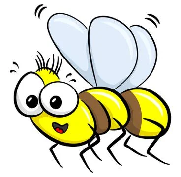 Flying cartoon bee Stock Illustration