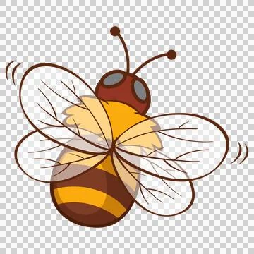 Flying Cartoon Bee in Motion Ilustração Stock