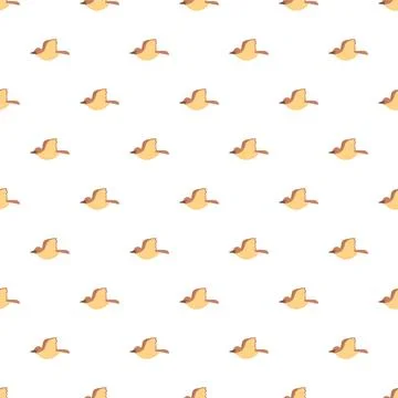 Flying cartoon birds seamless pattern on white background Illustrazione stock