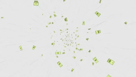 Flying Cartoon Dollar Banknotes Animation on Alpha Channel, Loop 库存影片 313342701