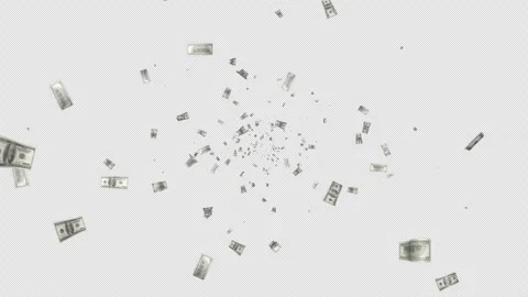 Flying Cartoon Dollar Banknotes Animation on Alpha Channel, Loop 库存影片 313343123