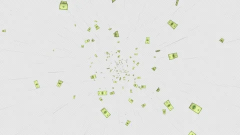 Flying Cartoon Dollar Banknotes Animation on Alpha Channel, Loop 库存影片 314725662