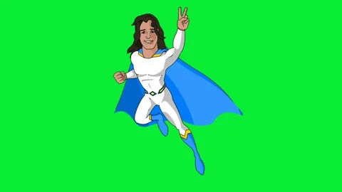 Flying Cartoon Man Video stock 324505723