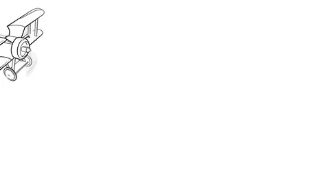 Flying cartoon plane Stock Footage 72145767