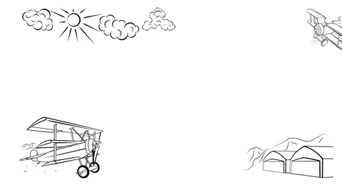 Flying cartoon plane Stock Footage 72157799