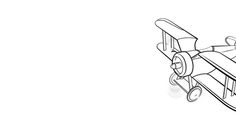 Flying cartoon plane Stock Footage 72157835