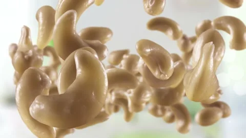 Flying of Cashews in Kitchen Background Stock Footage 146261213