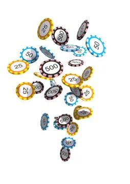 Flying Casino Chips Stock Illustration