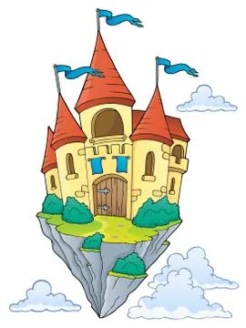 Flying castle theme image Stock Illustration