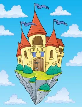 Flying castle theme image Stock Illustration