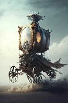 Flying chariot Stock Illustration