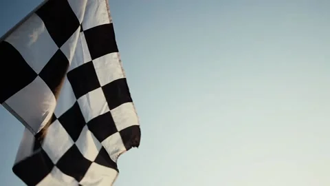 Flying checkered flag Stock Footage 108065549