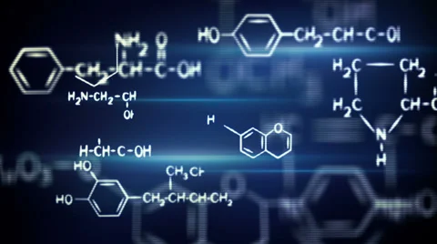 Flying chemical formulas loop Stock-Footage 35117621