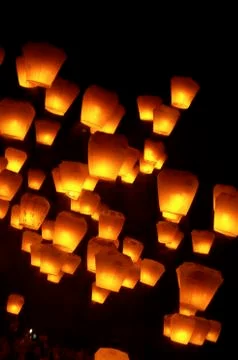 Flying Chinese Lantern 写真素材