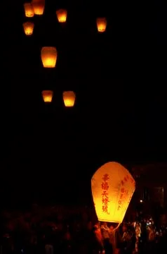 Flying Chinese Lantern 库存照片