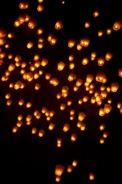 Flying Chinese Lantern Photos