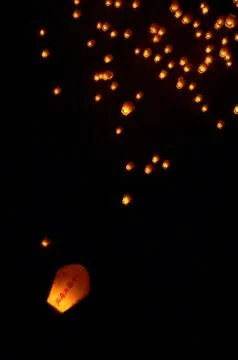 Flying Chinese Lantern Stock Photos