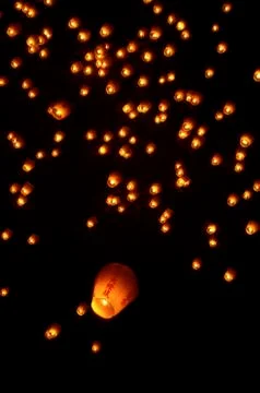 Flying Chinese Lantern Stock Photos
