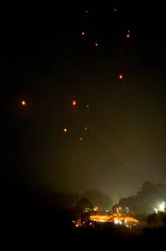 Flying Chinese Lantern Stock Photos