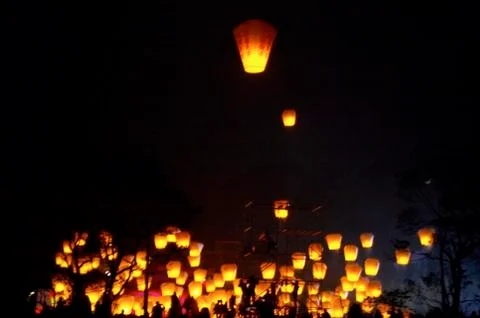 Flying Chinese Lantern 写真素材
