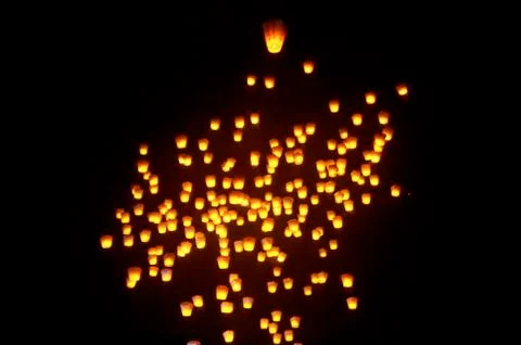 Flying Chinese Lantern Stock Photos