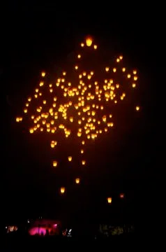 Flying Chinese Lantern 库存照片
