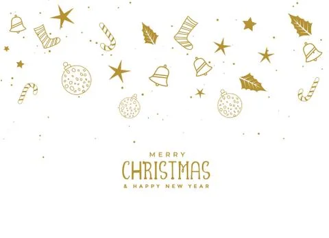 Flying christmas elements on white background 스톡 일러스트