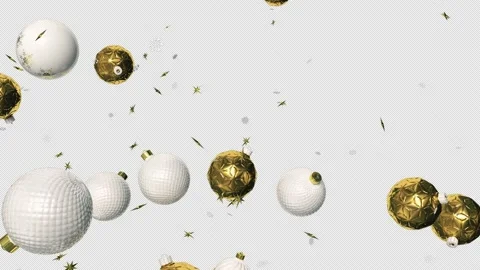 Flying Christmas Ornaments Alpha Loop Video stock 166119645