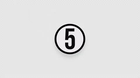 Flying circle number five stickers Stock Footage 253375364
