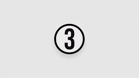 Flying circle number three stickers Video stock 253375346