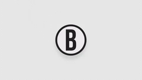 A flying circle sticker with the letter B Stock Footage 255583575
