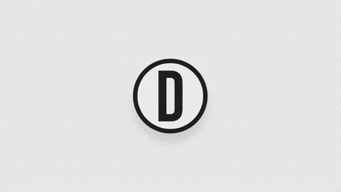 A flying circle sticker with the letter D Stock Footage 255583631