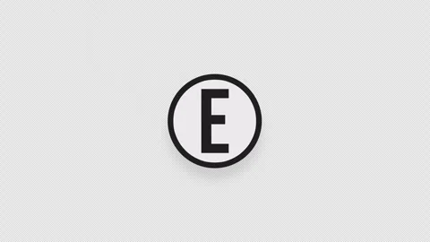 A flying circle sticker with the letter E Stock Footage 255583654