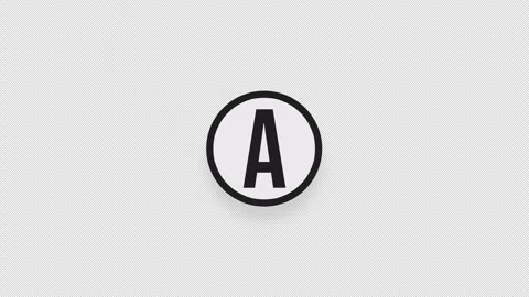 A flying circle sticker with the letter A Stock Footage 255584333