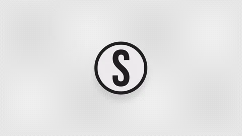 A flying circle sticker with the letter S Stock Footage 255584069