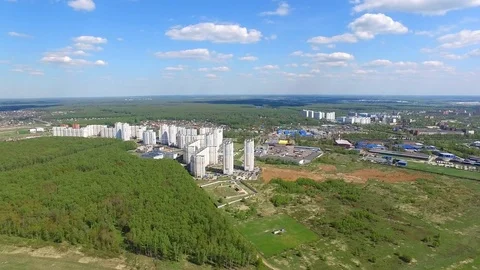 Flying To The City Stock Footage 75864310