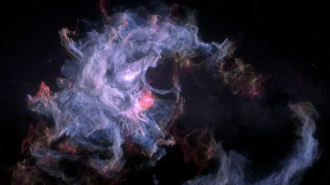 Flying close to nebulas in the outer space 動画素材 228878873