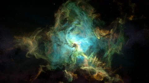 Flying close to nebulas in the outer space 動画素材 228879506