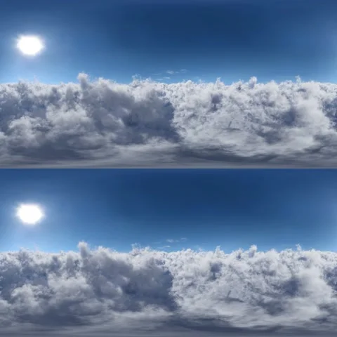 Flying in the Clouds 360 Stereoscopic Panoramic 360 VR Stock Footage 166017206