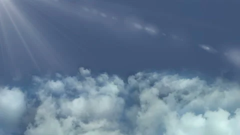 Flying in the clouds, camera movement through the clouds, video loop Video stock 99791027