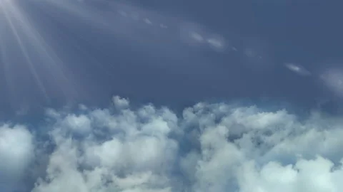 Flying in the clouds, camera movement through the clouds, video loop Video stock 99791328