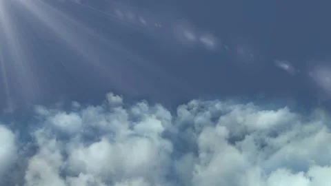 Flying in the clouds, camera movement through the clouds, video loop Video stock 99792090