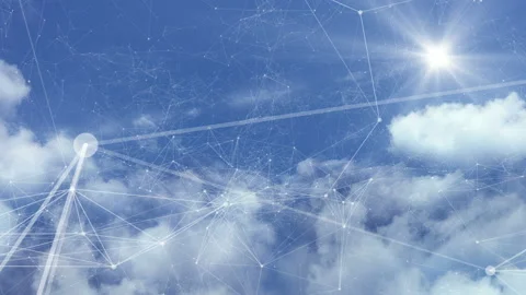 Flying in the clouds, camera movement through the clouds, video loop Video stock 101646670