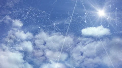 Flying in the clouds, camera movement through the clouds, video loop Video stock 101653366