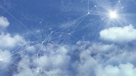 Flying in the clouds, camera movement through the clouds, video loop Video stock 102442055