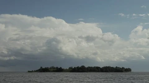 Flying clouds over the Gulf of Finland Stock Footage 65013249
