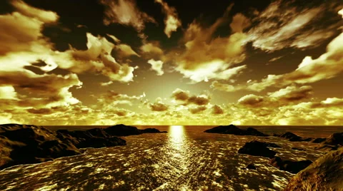 Flying clouds over sea Stock Footage 56022528